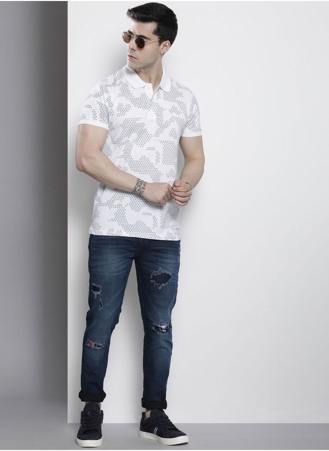 The Indian Garage Co - Men Slim Fit Distressed Mid-Rise Stretchable Jeans - Image 1