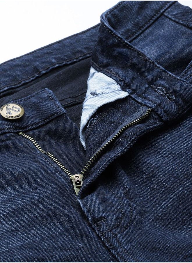 The Indian Garage Co Men Slim Fit Distressed Mid-Rise Stretchable Jeans  - Image 3