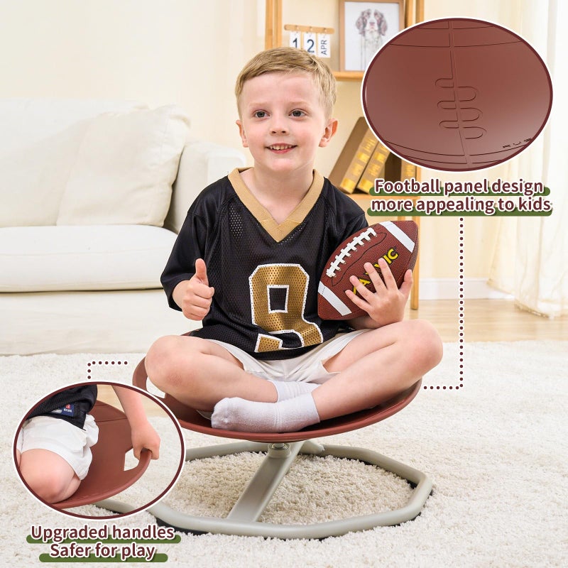 KidBloom Spinning Chair for Autistic Kids, Football Sensory Toys for Kids with Autism, Upgrade Handle Autism & ADHD Sensory Chair - Image 3