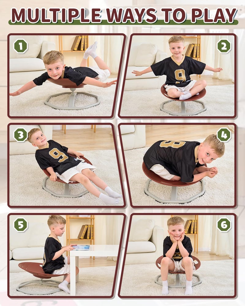 KidBloom Spinning Chair for Autistic Kids, Football Sensory Toys for Kids with Autism, Upgrade Handle Autism & ADHD Sensory Chair - Image 4