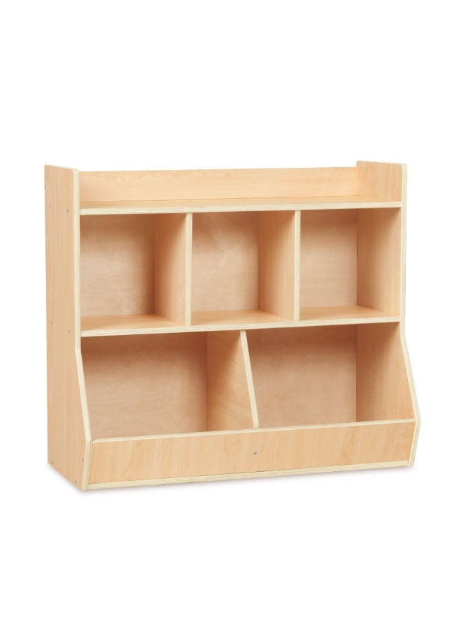 Tooky Toy Wooden Toy Storage Bookshelf with 5 Bins – Kids Bedroom Organizer Shelf for Toys, Books & Playroom Storage - Image 5