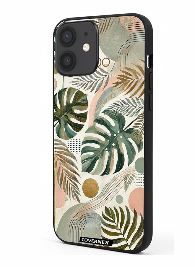 Covernex Apple iPhone 12 Mini Protective Case Cover Printed Featuring Tropical Monstera - Image 1