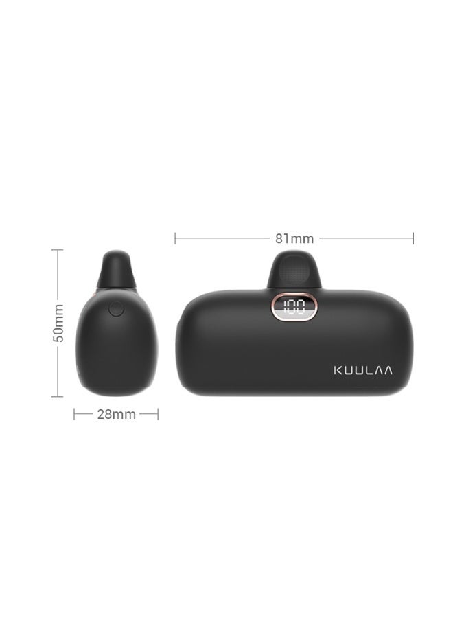 كولا شاحن متنقل صغير 5000 مللي أمبير/ساعة مع موصل USB من النوع C، شحن سريع 20 وات PD، متوافق مع سلسلة iPhone 15/16، Samsung S24/23، وأجهزة USB-C الأخرى - أسود - Image 4