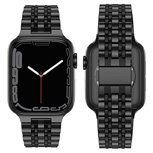 Anlinser Metal Bands Compatible with Apple Watch Band 49mm 46mm 45mm 44mm 42mm for Women Men, Stainless Steel Replacement Strap for iWatch Ultra 3/2/1 Series 11 10 9 8 7-1 SE (Black) - Image 3