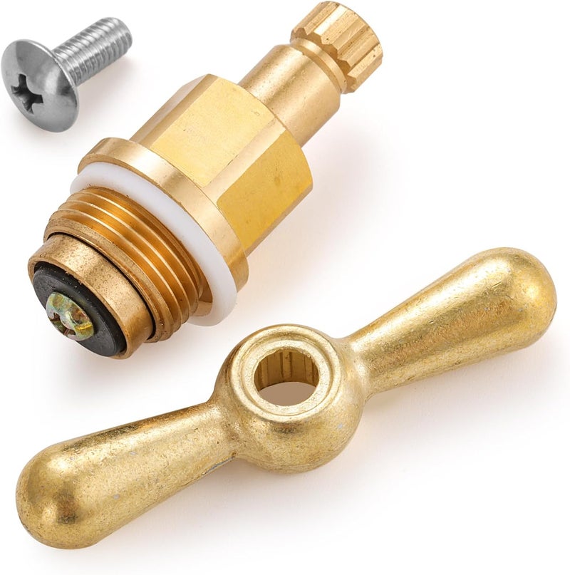 Catilon PK1100 Brass Globe Valve Faucet Stem Assy and PP806-15 Broach Sillcock Tee Hose Bibs Handle Compatible with Arrowhead Hose Bibs, Boiler Drains & Sill Faucets - Image 1