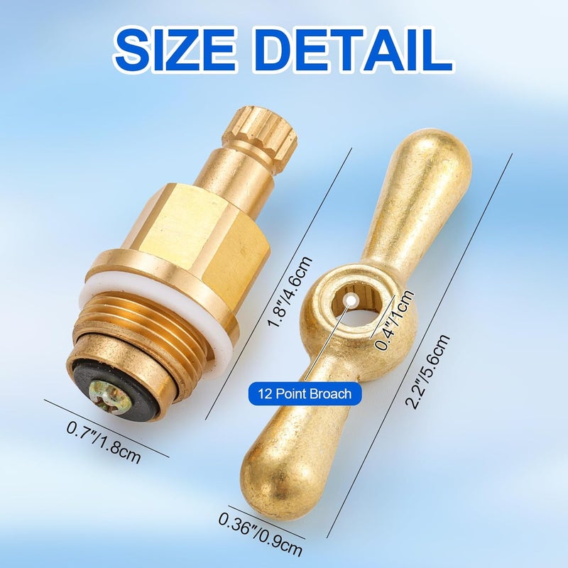 Catilon PK1100 Brass Globe Valve Faucet Stem Assy and PP806-15 Broach Sillcock Tee Hose Bibs Handle Compatible with Arrowhead Hose Bibs, Boiler Drains & Sill Faucets - Image 5