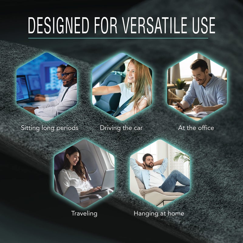 Samsonite سامسونايت، [متوسط-منخفض] وسادة دعم أسفل الظهر لمقعد المكتب أو السيارة، [عالية الجودة - رغوة الذاكرة]، عزز منطقة راحة ظهرك، وسادة داعمة متعددة الاستخدامات مع غلاف ناعم من الفرو. - Image 4