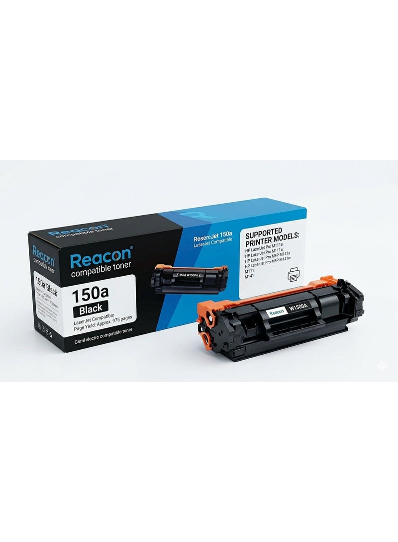 Reacon 150A W1500A أسود هذه خرطوشة الحبر المتوافقة مناسبة لطابعات HP LaserJet Pro M110 و HP LaserJet Pro M111w و HP LaserJet Pro MFP M141a و HP LaserJet Pro MFP M141w W1500A - Image 1
