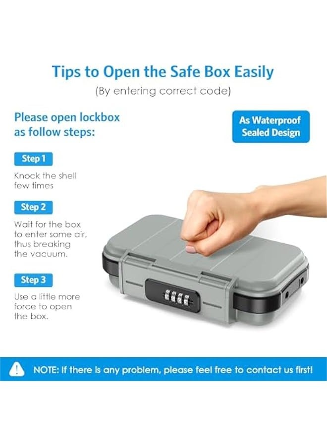 TRASSLE Portable Safe Box for Travel, Combination Security Case LockBox with Code, Waterproof Anti-Theft Mini Travel Safe Box with Removable Chain, Portable Lock Box for Car Hotel Personal Items Safe - Image 2