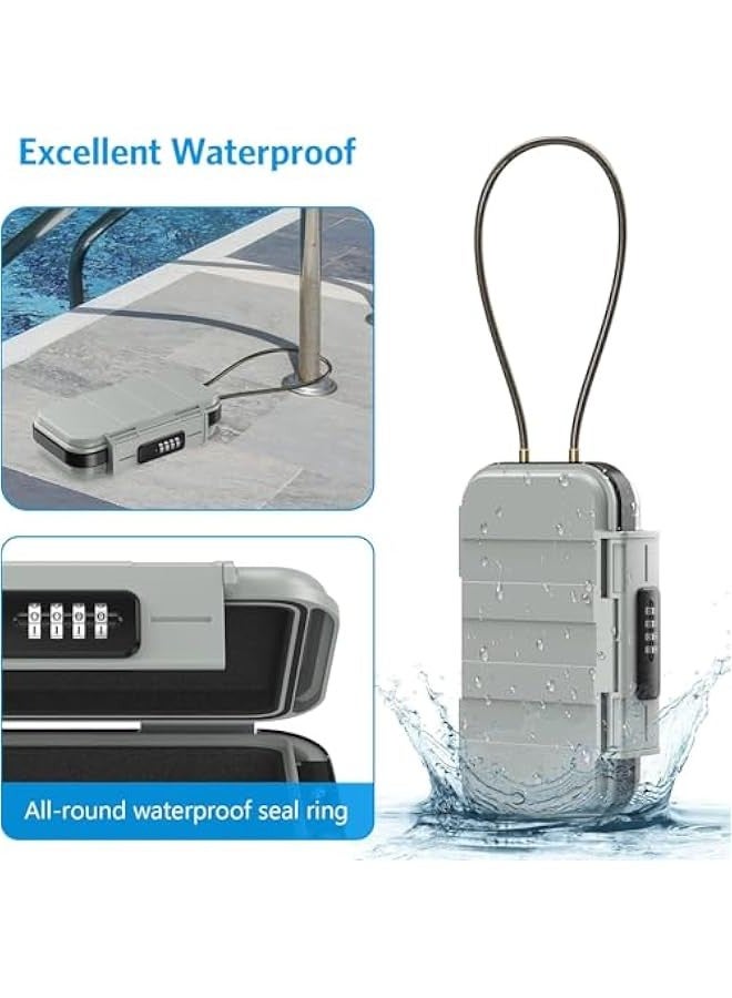TRASSLE Portable Safe Box for Travel, Combination Security Case LockBox with Code, Waterproof Anti-Theft Mini Travel Safe Box with Removable Chain, Portable Lock Box for Car Hotel Personal Items Safe - Image 5