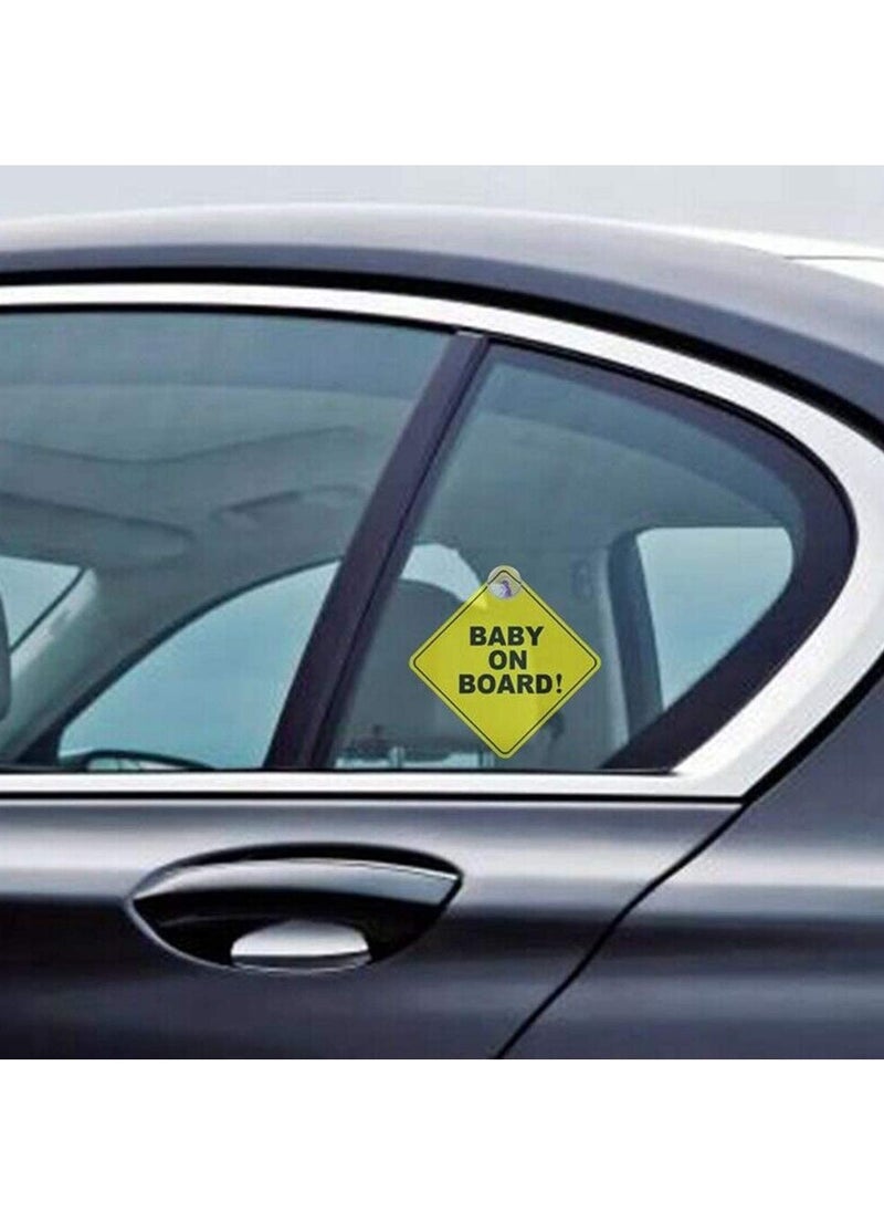 Rubik Baby on Board Car Sign with Suction Cup for Car Rear Window, Reflective Vehicle Car Signs, Kids Safety Warning Sign Universal Fit(12x12cm)  - Image 4