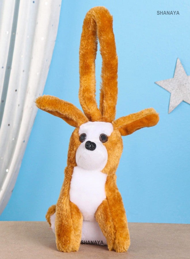 SHANAYA Hanging Soft Rattle Toys for Babies Girls Boys Car Seat Crib Cot Plush Short Fur Toy (Dog) - Image 1