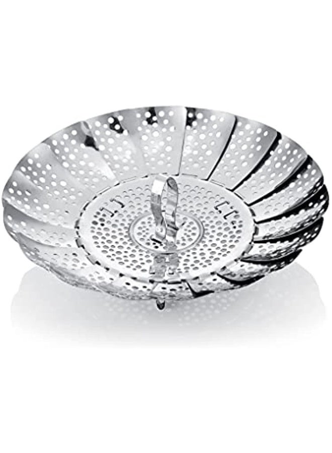 Steam Cooking Basket Stainless Steel Silver 24 Cm 1 Piece  - Image 1