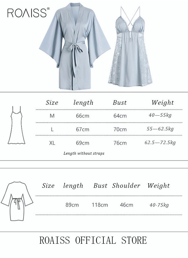 2 Piece Nightgown Set Women's Sweet Halter Nightdress Lace Lingerie Sleepwear Home Dress Set Romantic Elegant Pajamas Ladies Spring Autumn Robe Loungewear - pzsku/ZA8F405BE0391DA41E6B4Z/45/_/1729565005/3f1ddc6b-9953-4f2b-a564-ab74b3659de3