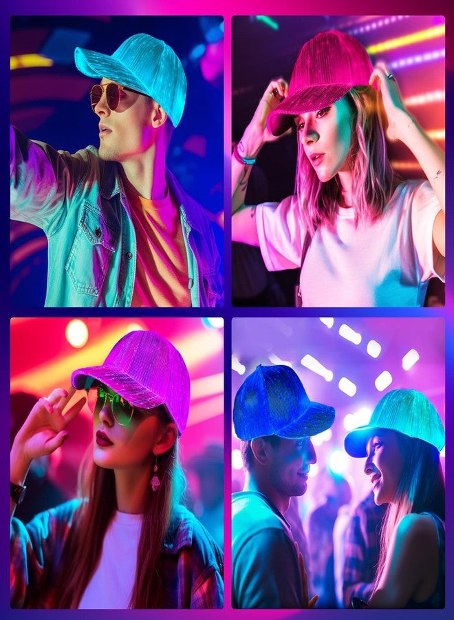 YouRfocus LED Hat Light Up Baseball Cap - USB Rechargeable Glow in The Dark Party Flashing Fiber Rave Hat with 7 Colors 5 Flashing Modes (White) - Image 5