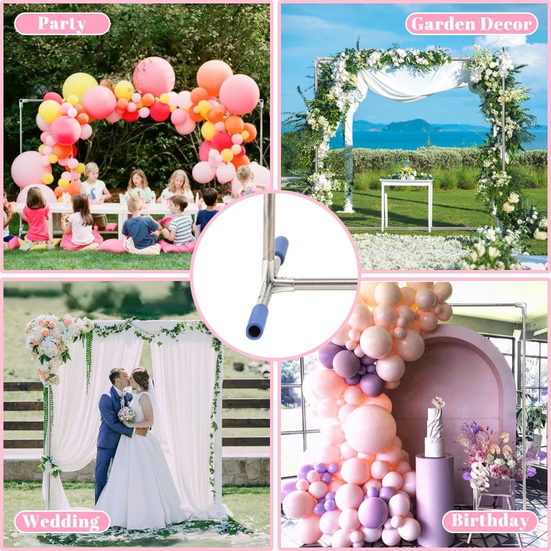 HomeRight Wedding Arch Backdrop Stand,7x6 FT Metal Arch Backdrop Stand for Ceremony, Stainless Steel Square Backdrop Stand for Parties,Wedding,Birthday,Anniversary,Baby Shower,Garden Decorations - Image 4