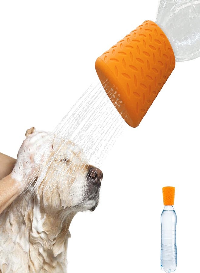 Bongpuda Portable Outdoor Shower For Dogs,Portable Shower Head,Bottle Attachment For Portable Outdoor Shower,Works with Most Plastic Water or Soda Bottles from 16 oz to 2 Liters(Orange) - Image 1