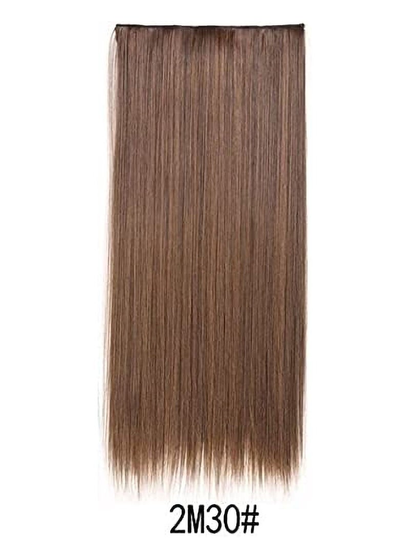Estelle Eestelle full head one-piece long straight and Body Wave hair extension, with 5 clips, suitable for women and girls (#2M30, Straight) - Image 2