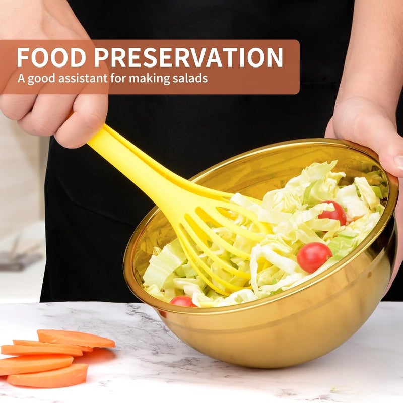 Valajogi Gold Stainless Steel Mixing Bowl - 2 Quart Large Metal Salad & Serving Bowl - Nesting Design for Baking, Cooking, Kitchen Prep & Entertaining (Gold) - Image 3