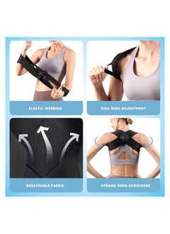 Y&D Back Brace For Posture Corrector, Upper Braces for Women & Men, Adjustable Shoulder straightener Providing Pain Relief From Lumbar, Neck, Shoulder, Clavicle Brace, Black  - Image 4