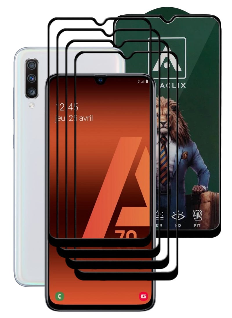 ACLIX 4 Pieces Antistatic ESD Dustproof Premium Quality High Definition Tempered Glass Screen Protector Designed For Samsung Galaxy A70 - Image 1