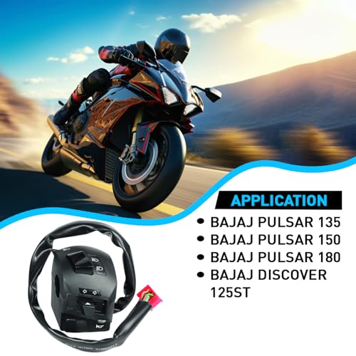 Uno Minda SW-0647C HANDLE BAR SWITCH- LEFT SIDE - SELF START For-BAJAJ-PULSAR 135/150/180 / DISCOVER 125ST Black - Image 4