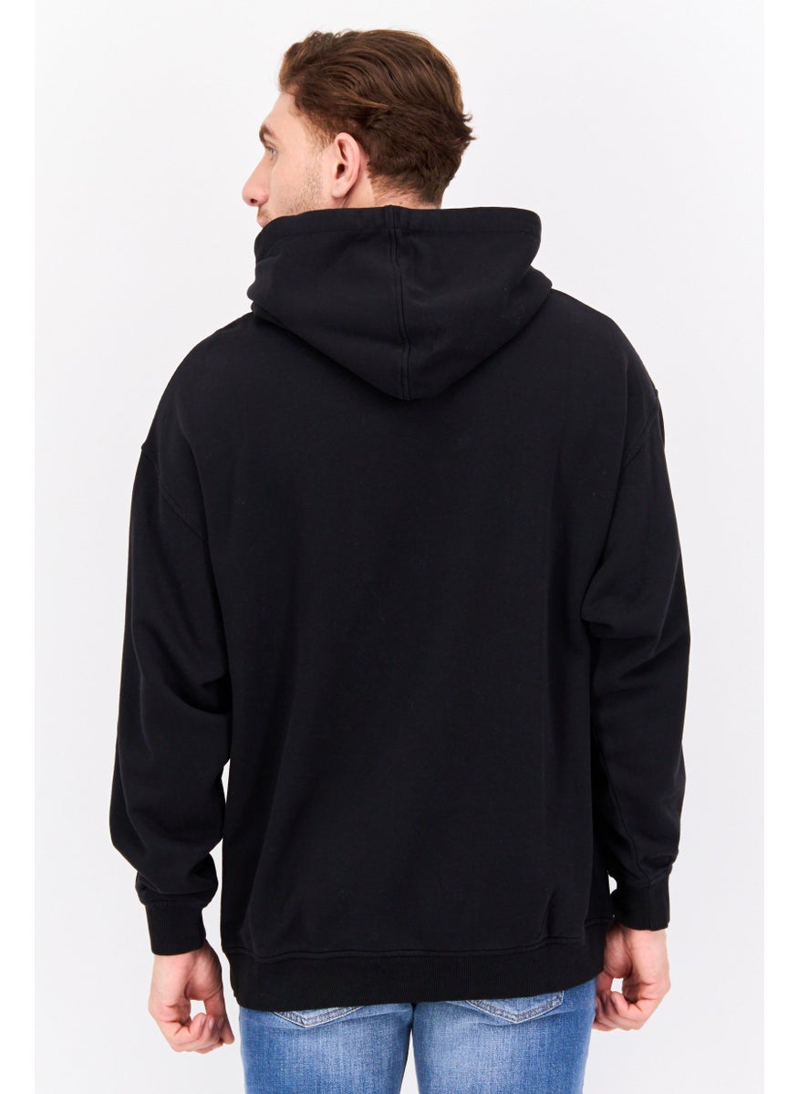 Wrangler - Men Hooded Long Sleeve Graphic Sweatshirt, Black Combo - Image 1