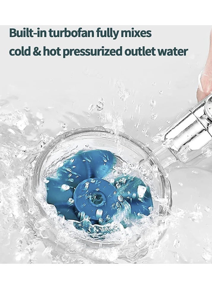 Happy Home 360° Rotating Fan Shower Head – High-Pressure Water-Saving Detachable Shower Head with  Fan and On/Off Switch, Adjustable Handheld Spray for Bathroom Spa, Easy to Install, Silver Finish - Image 5