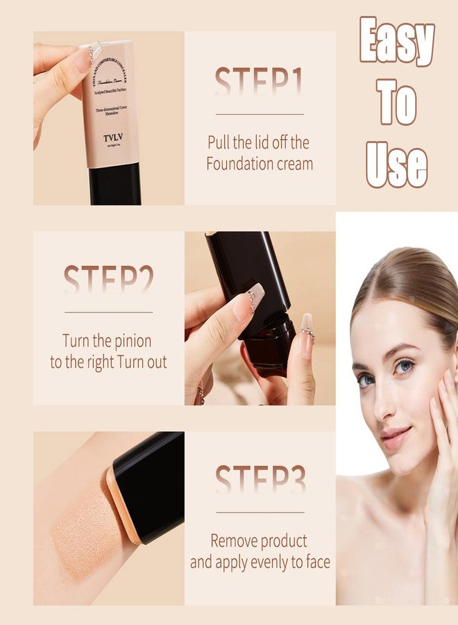 Suaxova Face Foundation Contour Stick - Long-Wear, Lightweight Brightening Concealer Makeup, 2 In 1 Foundation Stick With Brush - For All Skin Types - Image 5