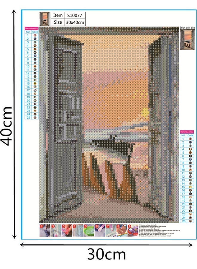 NIBEMINENT DIY 5D Studded Cross Stitch Painting Multicolour - Image 2