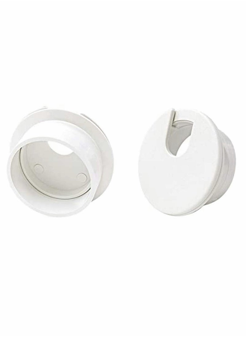 SYOSI - 6pcs Desk Grommet 1-3/8 inch Table Plastic Wire Cord Cable Grommets Hole Cover, for Office and Home PC Desk Cable Cord Management Organizer (White) - Image 1