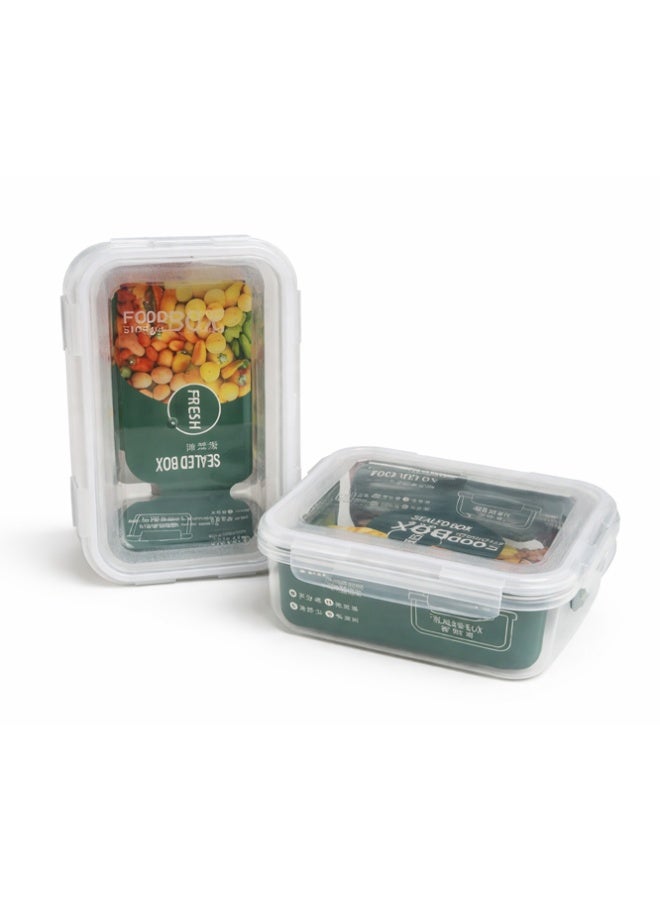 2pc F-EMELON Sealed and Fresh-Keeping Food Storage Set – Airtight Rectangular Meal Prep Containers – Leak-Proof Clear Pantry Bins with Snap-Lock Lids - Image 3