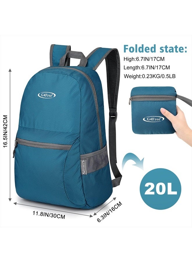 G4Free حقيبة ظهر قابلة للطي خفيفة الوزن سعة 20 لتر للسفر والمشي لمسافات طويلة للرجال والنساء - Image 2