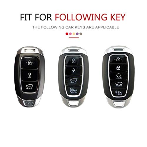 JVCV® Car Styling Soft Carbon Fiber Pattern Silicone Key Cover Compatible with Hyundai Verna and i20 NLine Push Button Start Smart Key with Keychain. - Image 2