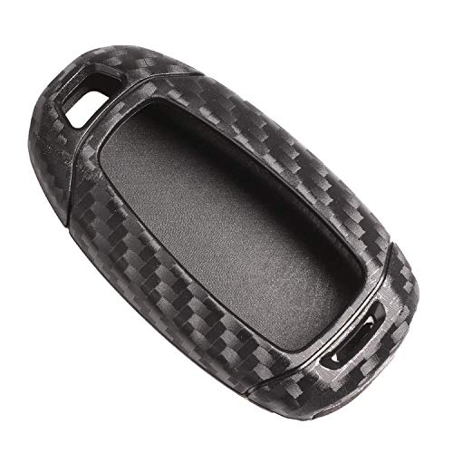 JVCV® Car Styling Soft Carbon Fiber Pattern Silicone Key Cover Compatible with Hyundai Verna and i20 NLine Push Button Start Smart Key with Keychain. - Image 4