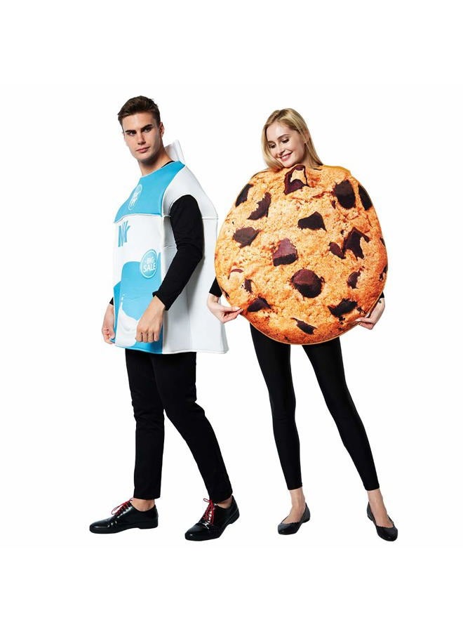 ReneeCho Couple Cookies and Milk Carton Box Costume Halloween Food Adult Men Women - Image 3