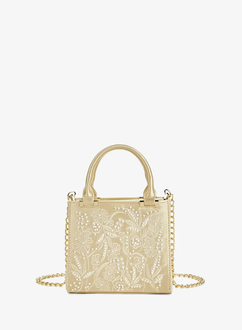 Flora Bella Peral Embellishments Handbag With Detachable Shoulder Strap