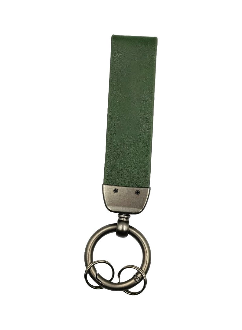 HYUNDAI Hyundai Car Key Chain Super Finish Metal Ring PU Leather Strap Keychain - GREEN  - Image 2