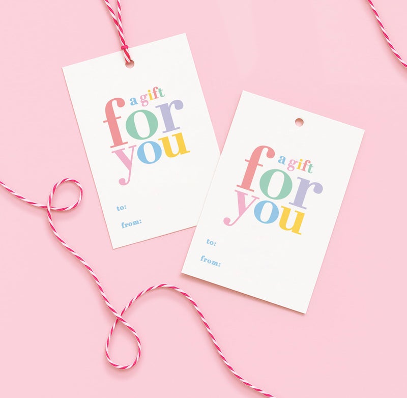 ThreeKin Collective 50-Pack Gift Tags - â€œA Gift for Youâ€ | Holiday, Christmas, Gifts, and Birthday Tags | Personalized Labels for Presents | Women-Owned Business - Image 1