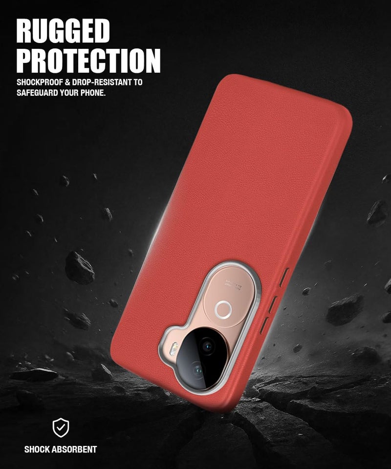 WOW IMAGINE Back Cover for iQOO Z9s 5G | Vivo V40e 5G | Ultra Slim Flexible Non-Slip | Inner Fabric | Metal Camera Ring & Lightweight Soft Silicone Mobile Case – Crimson Red - Image 4