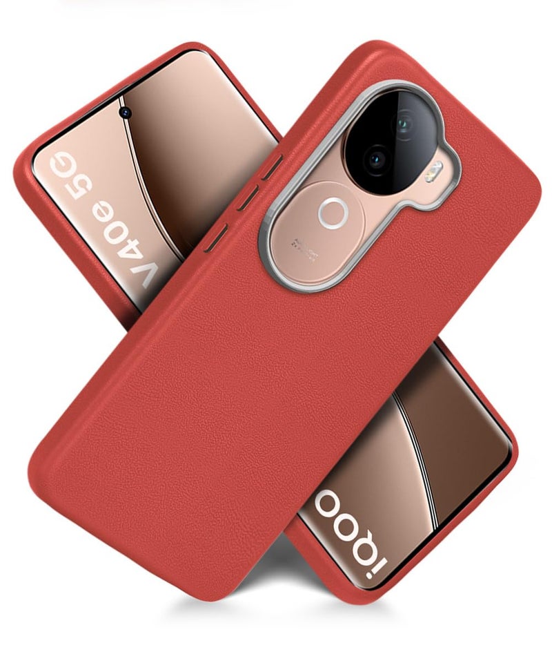WOW IMAGINE Back Cover for iQOO Z9s 5G | Vivo V40e 5G | Ultra Slim Flexible Non-Slip | Inner Fabric | Metal Camera Ring & Lightweight Soft Silicone Mobile Case – Crimson Red - Image 2