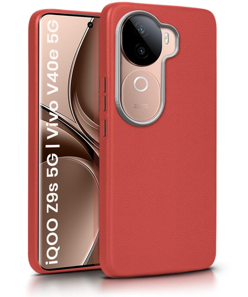 WOW IMAGINE Back Cover for iQOO Z9s 5G | Vivo V40e 5G | Ultra Slim Flexible Non-Slip | Inner Fabric | Metal Camera Ring & Lightweight Soft Silicone Mobile Case – Crimson Red - Image 1