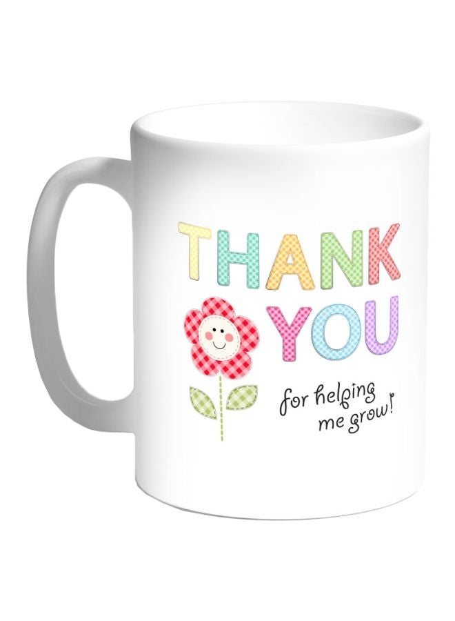 RYN Thank You For Helping Me Grow Printed Coffee Mug White/Green/Red 325ml
