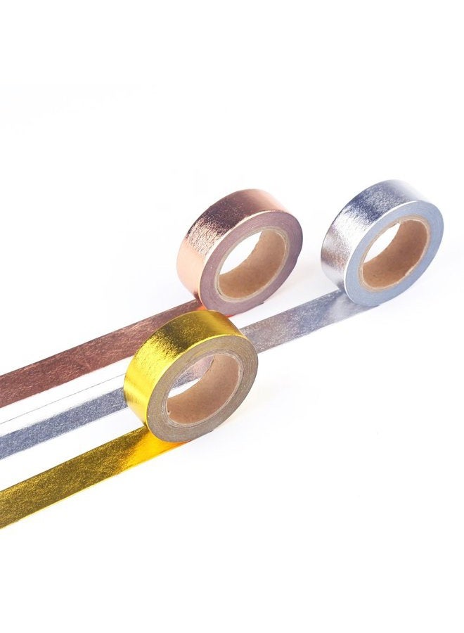 Decora 3 Pieces Gold Washi Masking Tape Collection Premium DIY Arts & Crafts Tape and Gift Wrapping Supplies for Christmas and New Year Decoration - Image 3