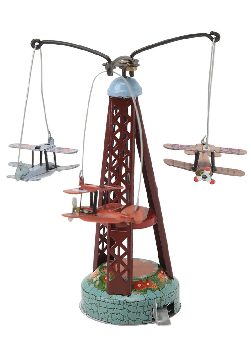 Velaurs Biplane Rotating Aircraft Personality Ornaments Creative Gift Tin Toy - Image 1