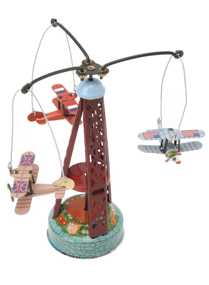 Velaurs Biplane Rotating Aircraft Personality Ornaments Creative Gift Tin Toy - Image 2