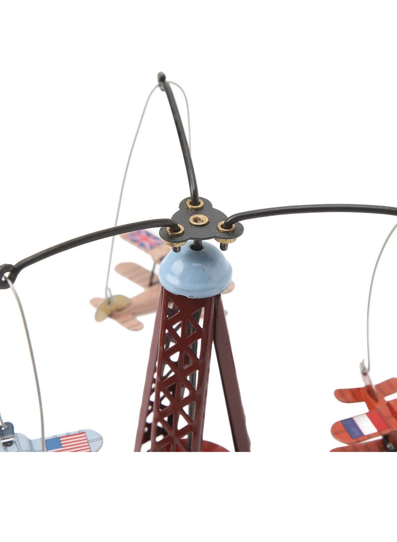 Velaurs Biplane Rotating Aircraft Personality Ornaments Creative Gift Tin Toy - Image 4
