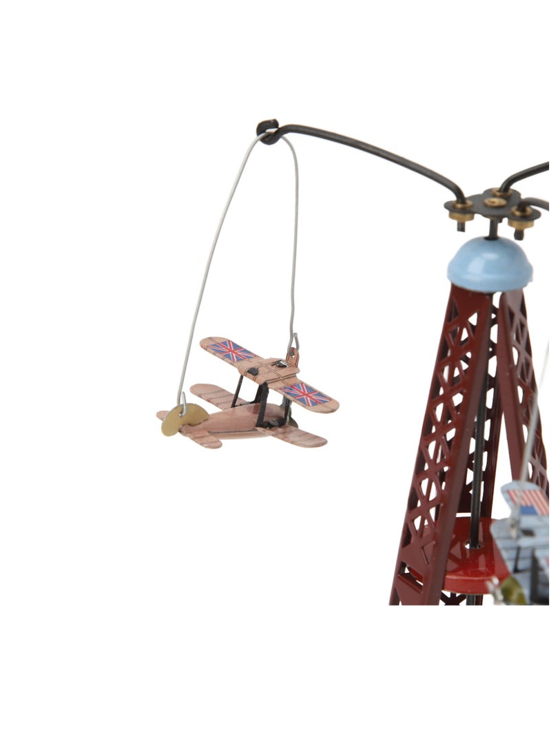 Velaurs Biplane Rotating Aircraft Personality Ornaments Creative Gift Tin Toy - Image 5