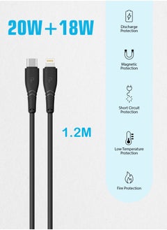 Pawa Wall Charger PD QC3.0 20W UK with Type C to Lightning Cable / Secure and saturated / Portable & Elegant / Wide compatibility - Black  - Image 2