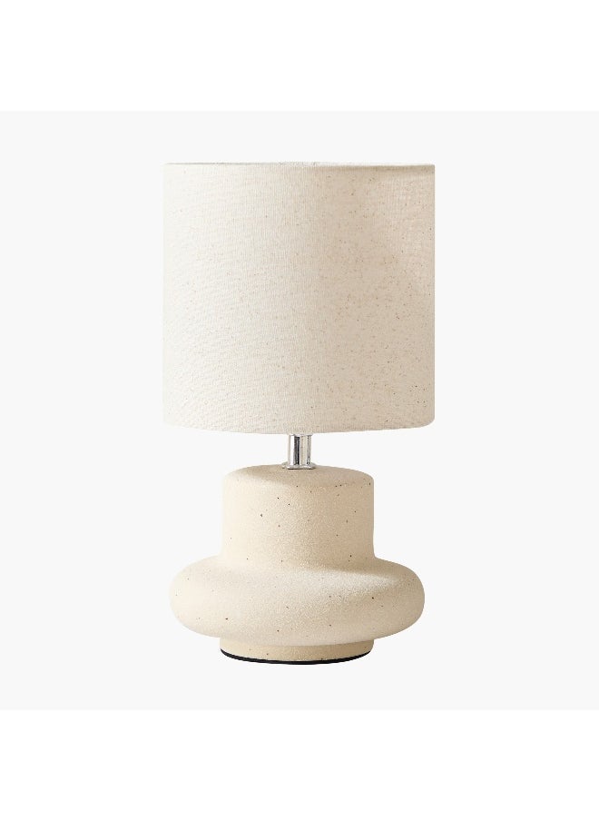 Home Box - Emzie Ceramic Table Lamp with Speckled Base and Linen Shade - 28 cm - Image 1